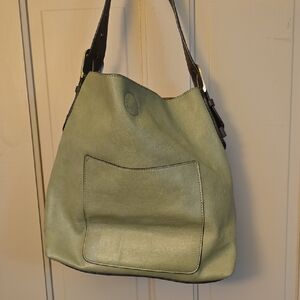 Chic Mint Green Leather Hobo Bag